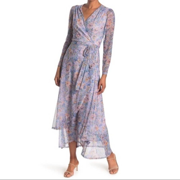 Laundry By Shelli Segal Long Sleeve Mesh Floral Maxi Dress • Size 14 🗣 - Picture 1 of 3